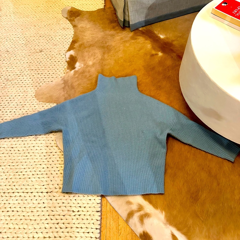 Light blue cashmere turtleneck sweater